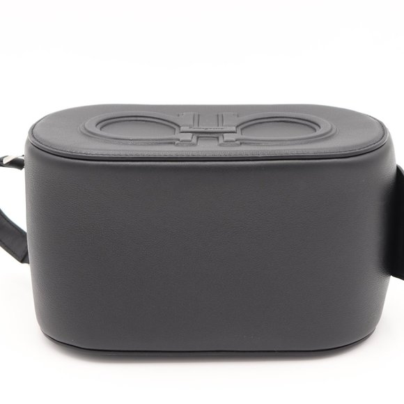 NWT Salvatore Ferragamo Men's Black Leather Double Gancio Dopp Kit Toiletry Bag - Picture 6 of 7